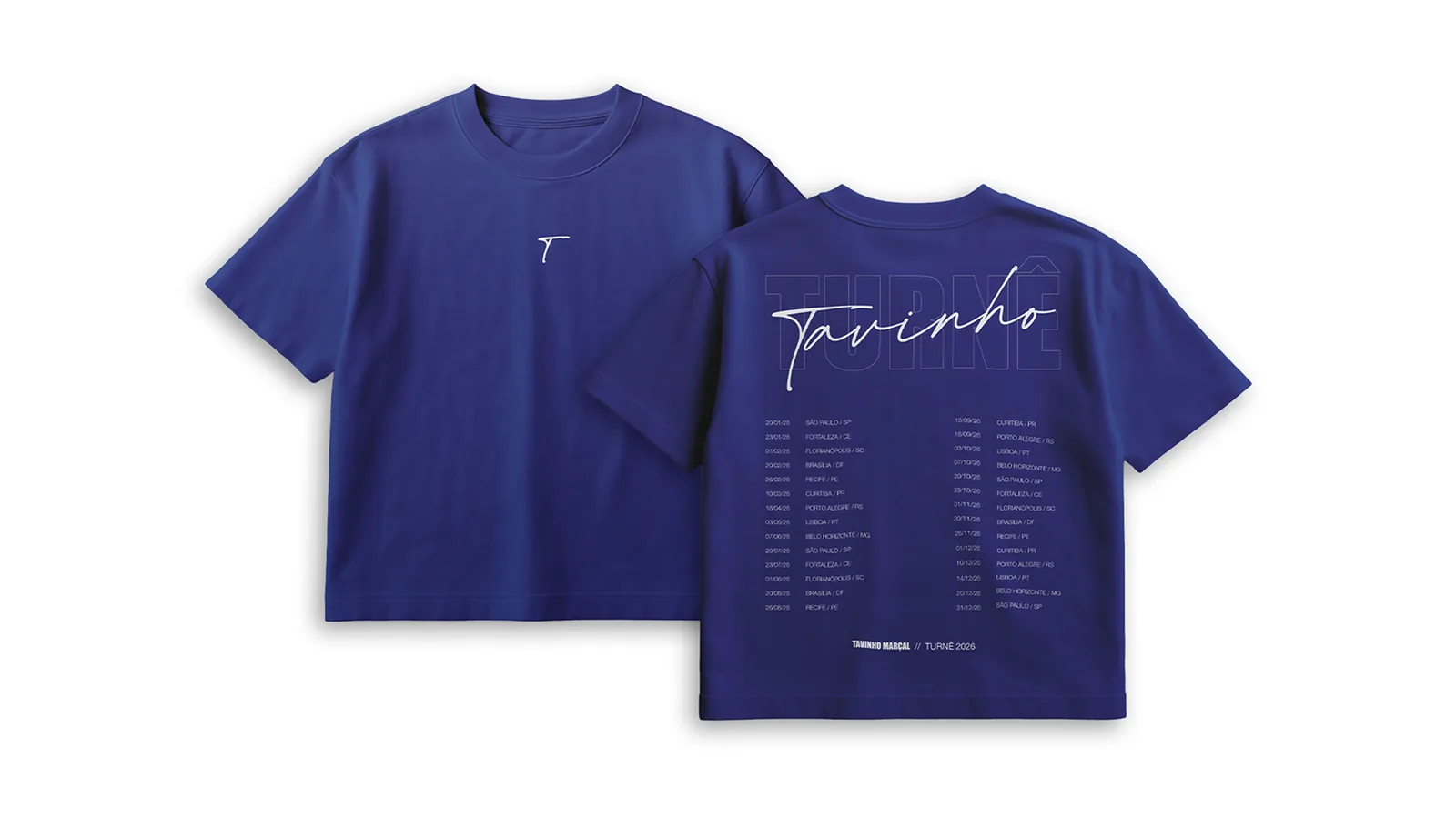 Camiseta da turnê, frente e costas